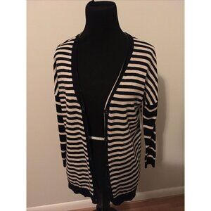 Rag & Bone Navy Blue & Cream Striped Cardigan Sweater, Size XS